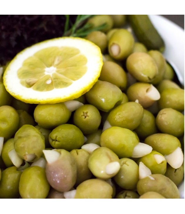 Olives vertes farcies à l'ail BIO (250G)