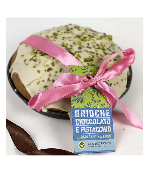 Brioche fourré de pistache recouverte de chocolat blanc (500G)